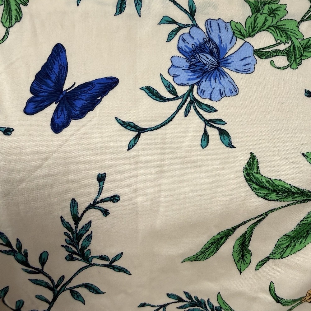 NWOT London Times Maxi Dress Plus 16W Cream & Blue Floral Butterfly Garden - Picture 8 of 14